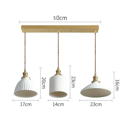 Modern white textured glass ceramic led pendant light kitchen