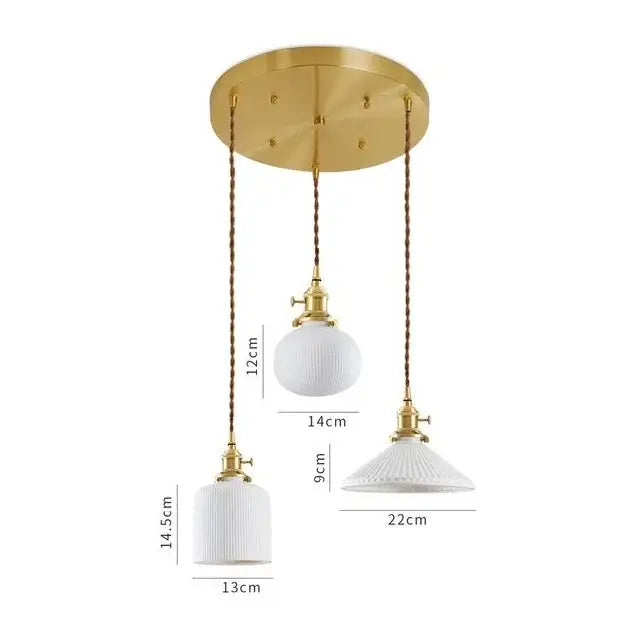 Modern white textured glass ceramic led pendant light kitchen