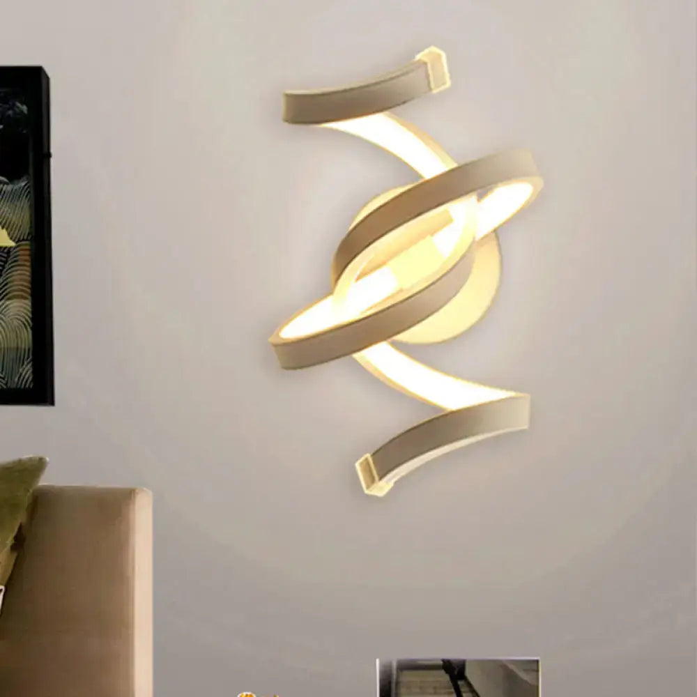 Modern white treble clef led wall sconce bedroom light