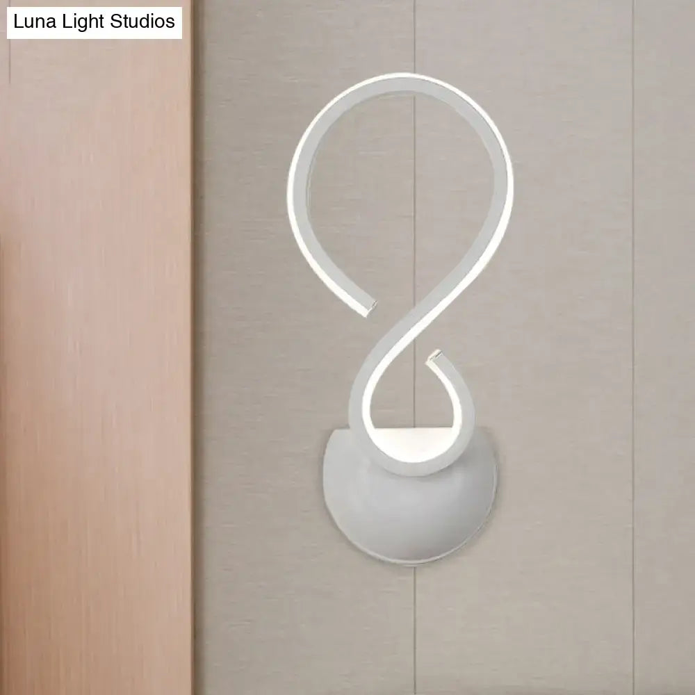 Modern white twist led wall lamp living room infinity light
