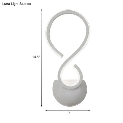 Modern white twist led wall lamp living room infinity light