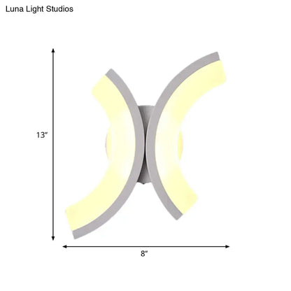 Modern white u-shaped led wall sconce – bedroom warm & white light