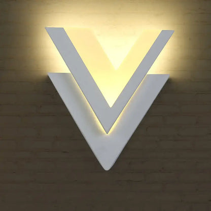 Modern white v shaped led wall mount light stairway fixture