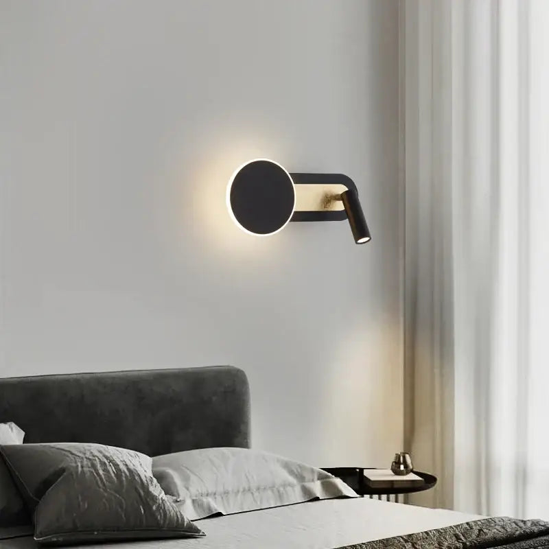 Modern white wall light with adjustable spotlight for living room