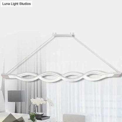 Modern white wave led pendant light dining room island