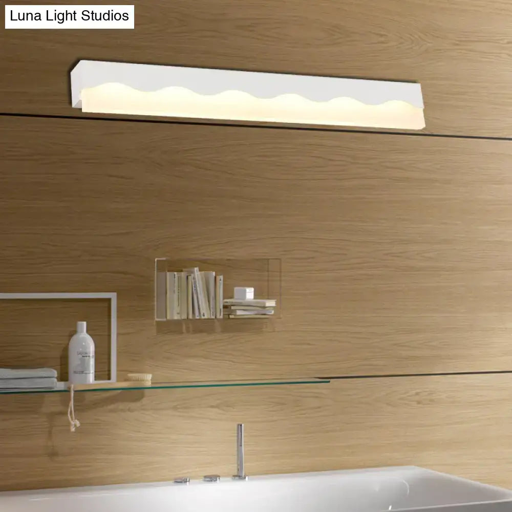 Modern white wave led vanity light fixture bathroom wall lamp