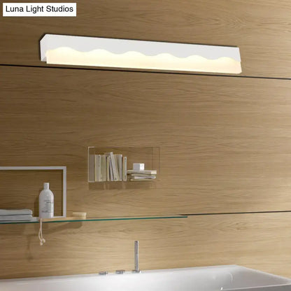 Modern white wave led vanity light fixture bathroom wall lamp