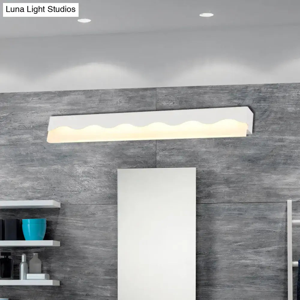 Modern white wave led vanity light fixture bathroom wall lamp