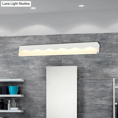 Modern white wave led vanity light fixture bathroom wall lamp