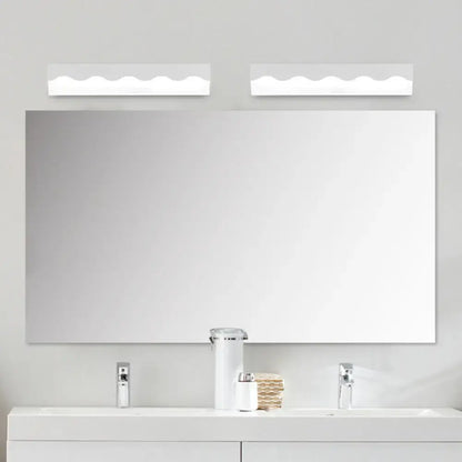 Modern white wave led vanity light fixture bathroom wall lamp