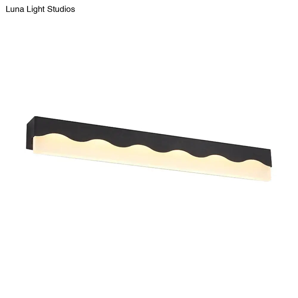 Modern white wave led vanity light fixture bathroom wall lamp