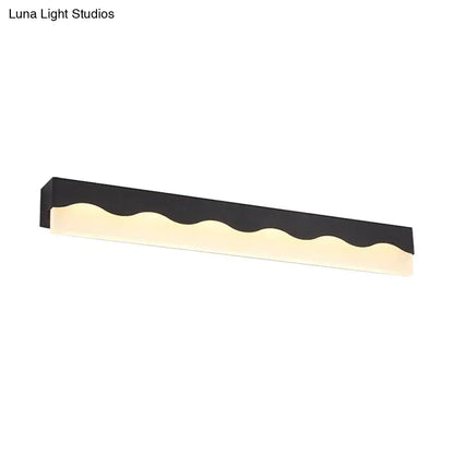 Modern white wave led vanity light fixture bathroom wall lamp