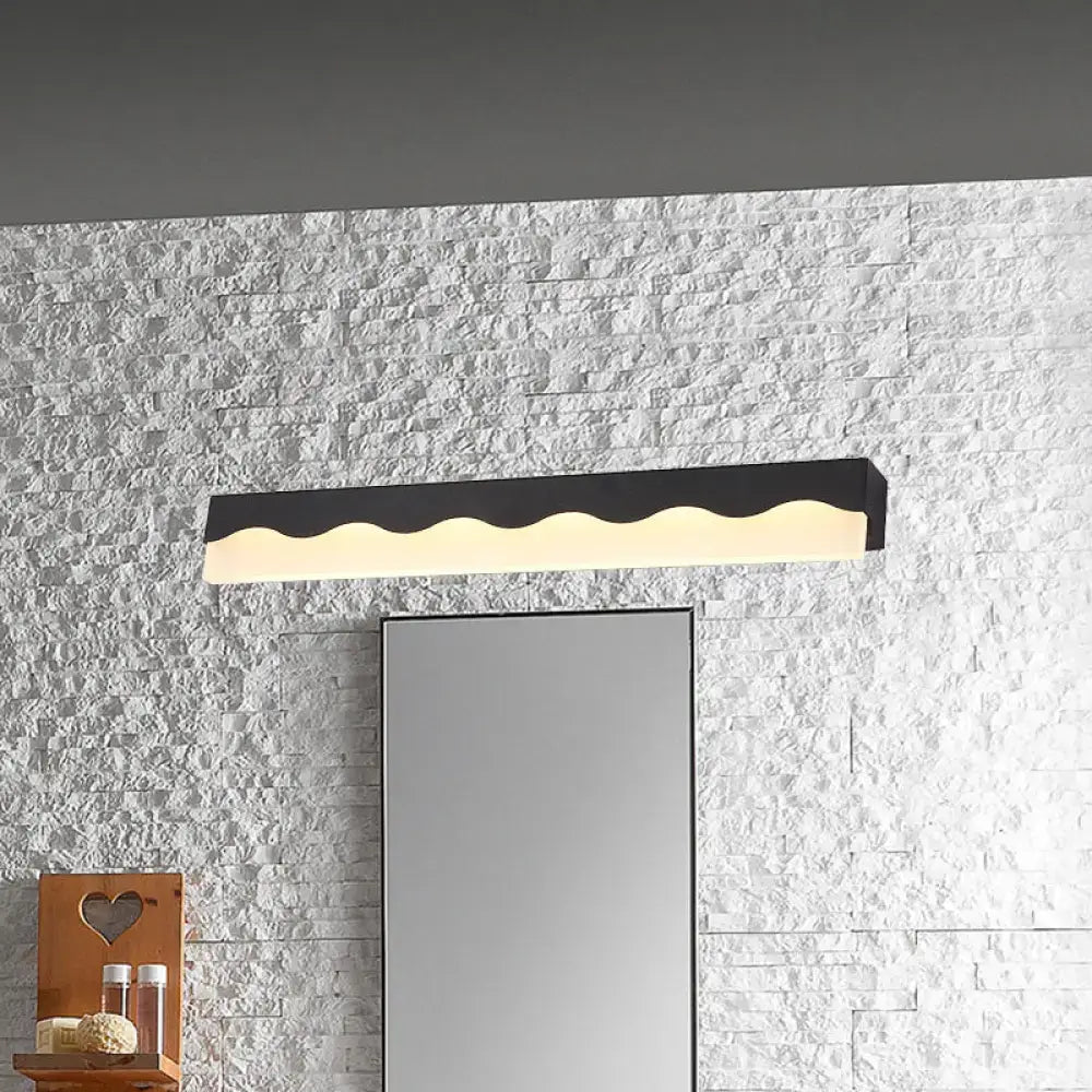 Modern white wave led vanity light fixture bathroom wall lamp