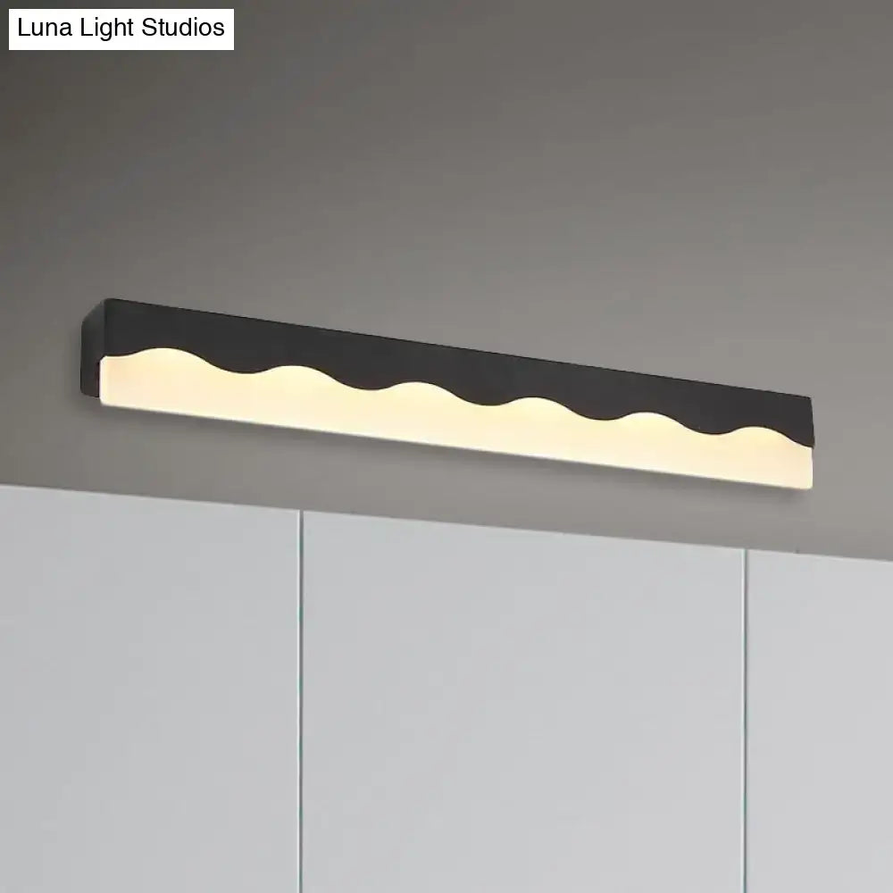 Modern white wave led vanity light fixture bathroom wall lamp