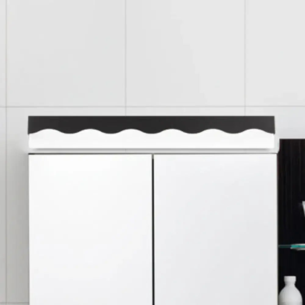 Modern white wave led vanity light fixture bathroom wall lamp