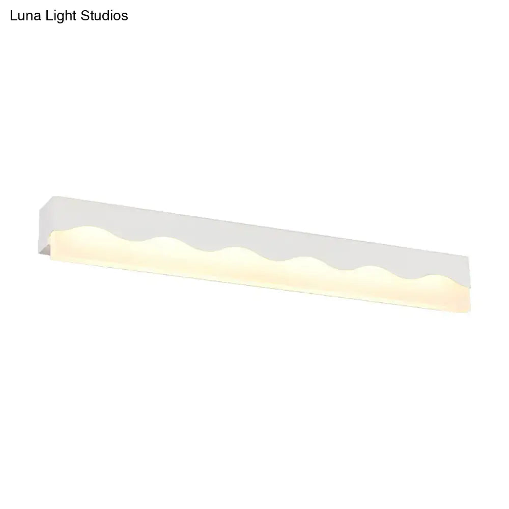 Modern white wave led vanity light fixture bathroom wall lamp
