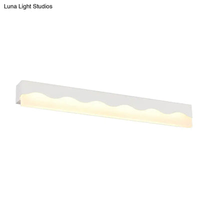 Modern white wave led vanity light fixture bathroom wall lamp
