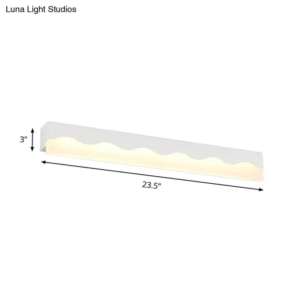 Modern white wave led vanity light fixture bathroom wall lamp