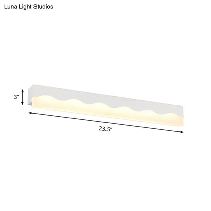 Modern white wave led vanity light fixture bathroom wall lamp