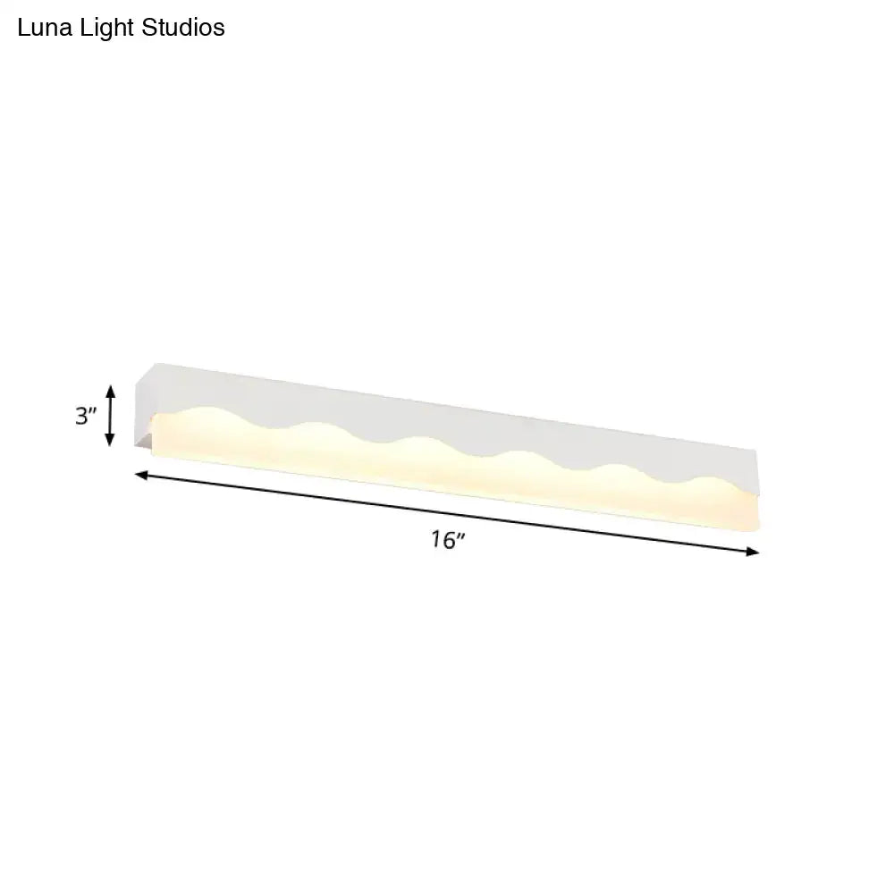 Modern white wave led vanity light fixture bathroom wall lamp