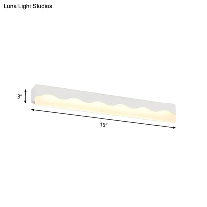 Modern white wave led vanity light fixture bathroom wall lamp