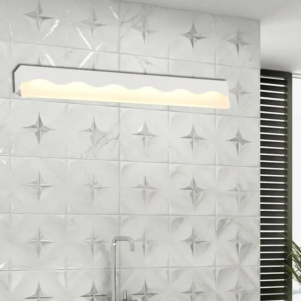 Modern white wave led vanity light fixture bathroom wall lamp