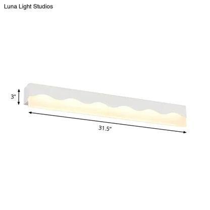 Modern white wave led vanity light fixture bathroom wall lamp