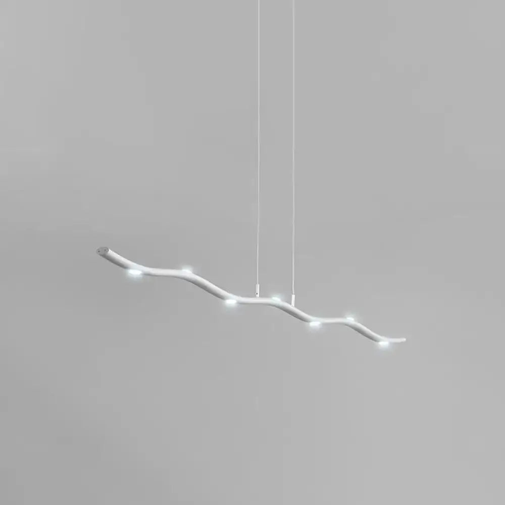 Modern white wave metal pendant light kitchen island lighting fixture