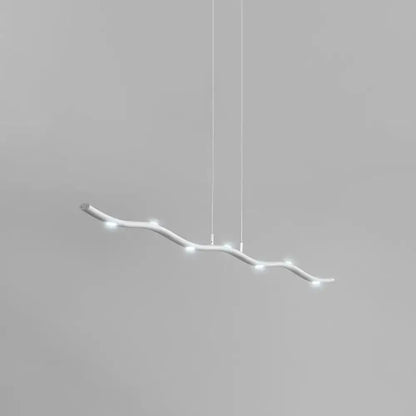 Modern white wave metal pendant light kitchen island lighting fixture
