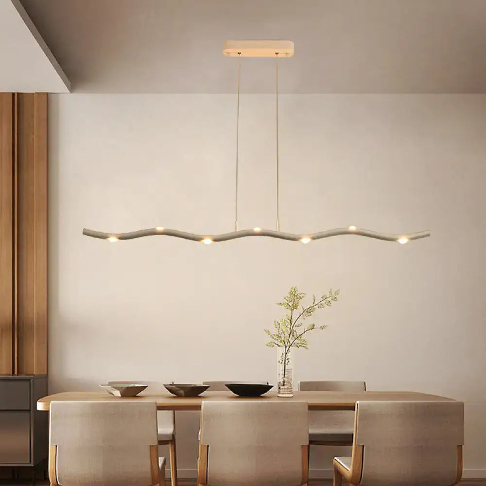 Modern white wave metal pendant light kitchen island lighting fixture