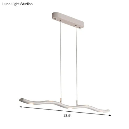 Modern white wave metal pendant light kitchen island lighting fixture