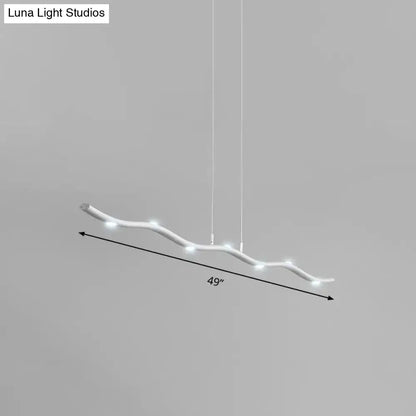 Modern white wave metal pendant light kitchen island lighting fixture