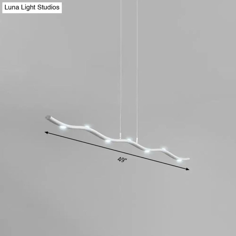 Modern white wave metal pendant light kitchen island lighting fixture