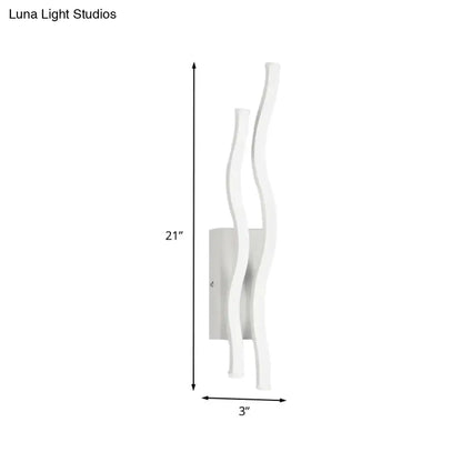 Modern white waving acrylic wall lamp fixture – living room led