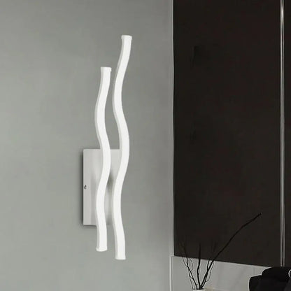 Modern white waving acrylic wall lamp fixture – living room led