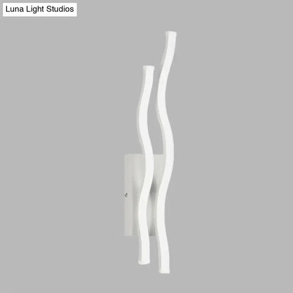 Modern white waving acrylic wall lamp fixture – living room led