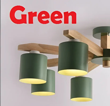 Modern white wood chandelier – kitchen island lighting fixture