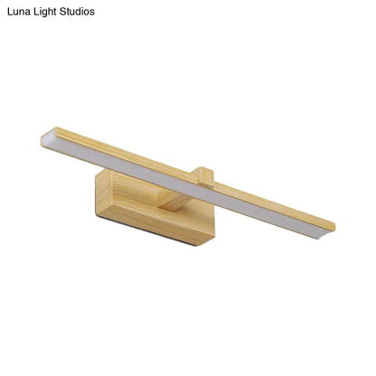 Modern white & wood led wall lamp bathroom vanity light