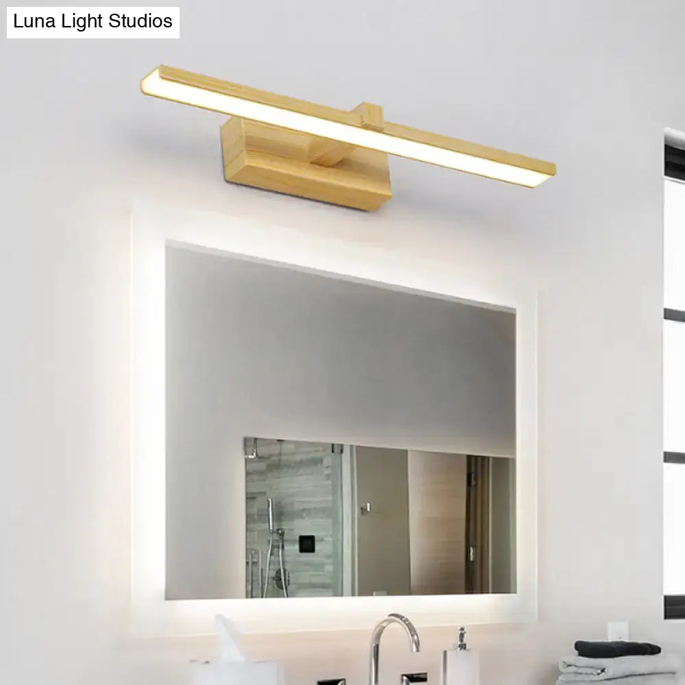 Modern white & wood led wall lamp bathroom vanity light