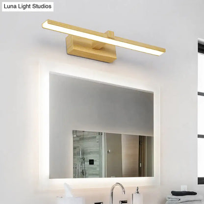Modern white & wood led wall lamp bathroom vanity light