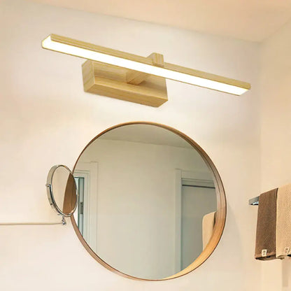 Modern white & wood led wall lamp bathroom vanity light