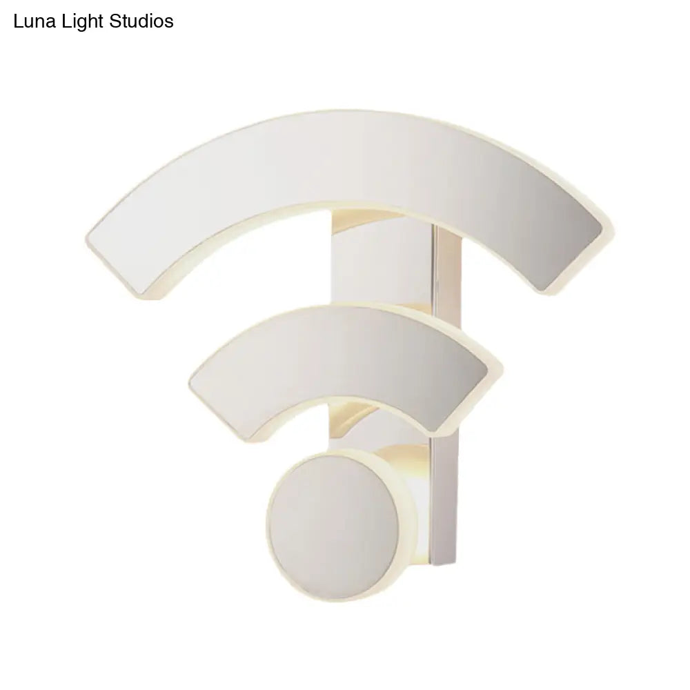 DecorBites™ Modern Wifi Logo Sconce Light: Acrylic LED Wall Lamp in Warm/White Light for Bedroom