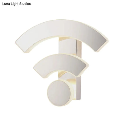 DecorBites™ Modern Wifi Logo Sconce Light: Acrylic LED Wall Lamp in Warm/White Light for Bedroom
