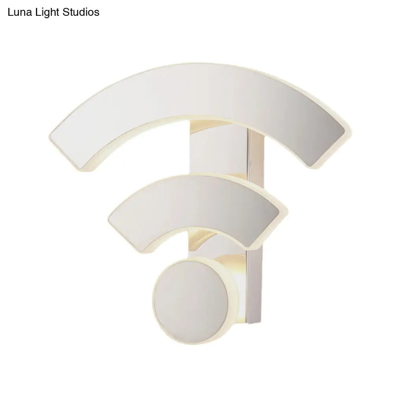 DecorBites™ Modern Wifi Logo Sconce Light: Acrylic LED Wall Lamp in Warm/White Light for Bedroom