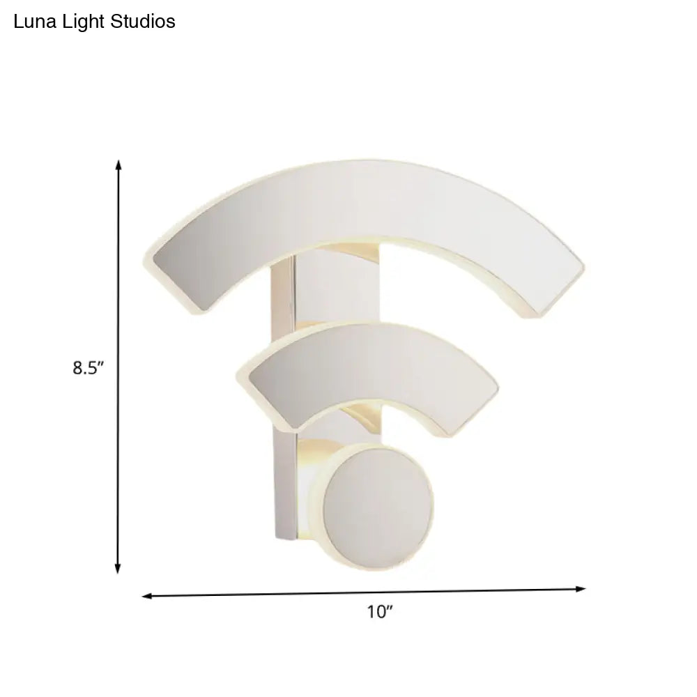 DecorBites™ Modern Wifi Logo Sconce Light: Acrylic LED Wall Lamp in Warm/White Light for Bedroom
