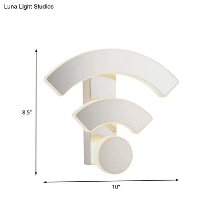 DecorBites™ Modern Wifi Logo Sconce Light: Acrylic LED Wall Lamp in Warm/White Light for Bedroom