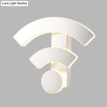 DecorBites™ Modern Wifi Logo Sconce Light: Acrylic LED Wall Lamp in Warm/White Light for Bedroom