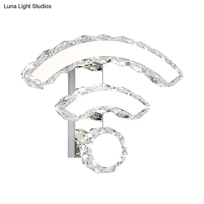 DecorBites™ Modern WiFi Wall Mounted Black Crystal LED Sconce with Warm/White Lighting