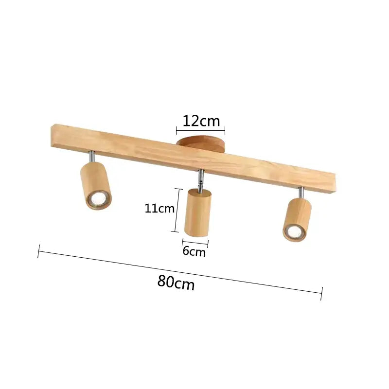 Modern wood 4-light led ceiling lamp kitchen track lighting