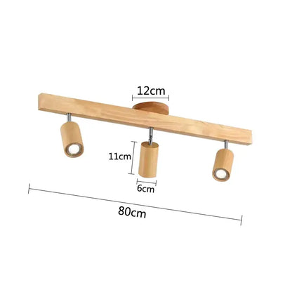 Modern wood 4-light led ceiling lamp kitchen track lighting